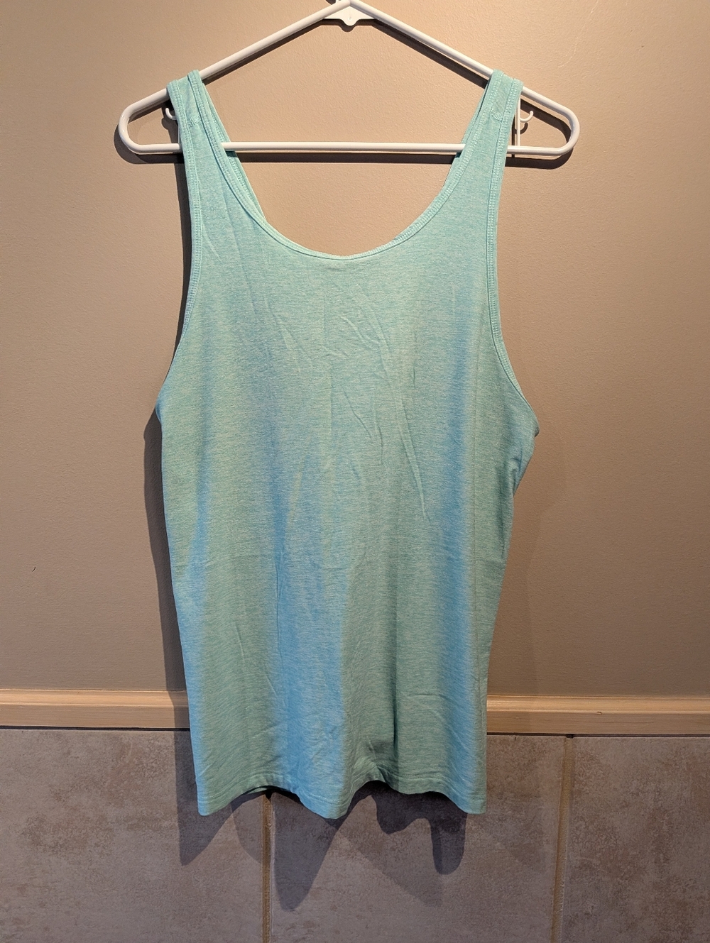 Beyond Yoga, Spacedye Loophole Back Tank Top, Light Aqua, Size L